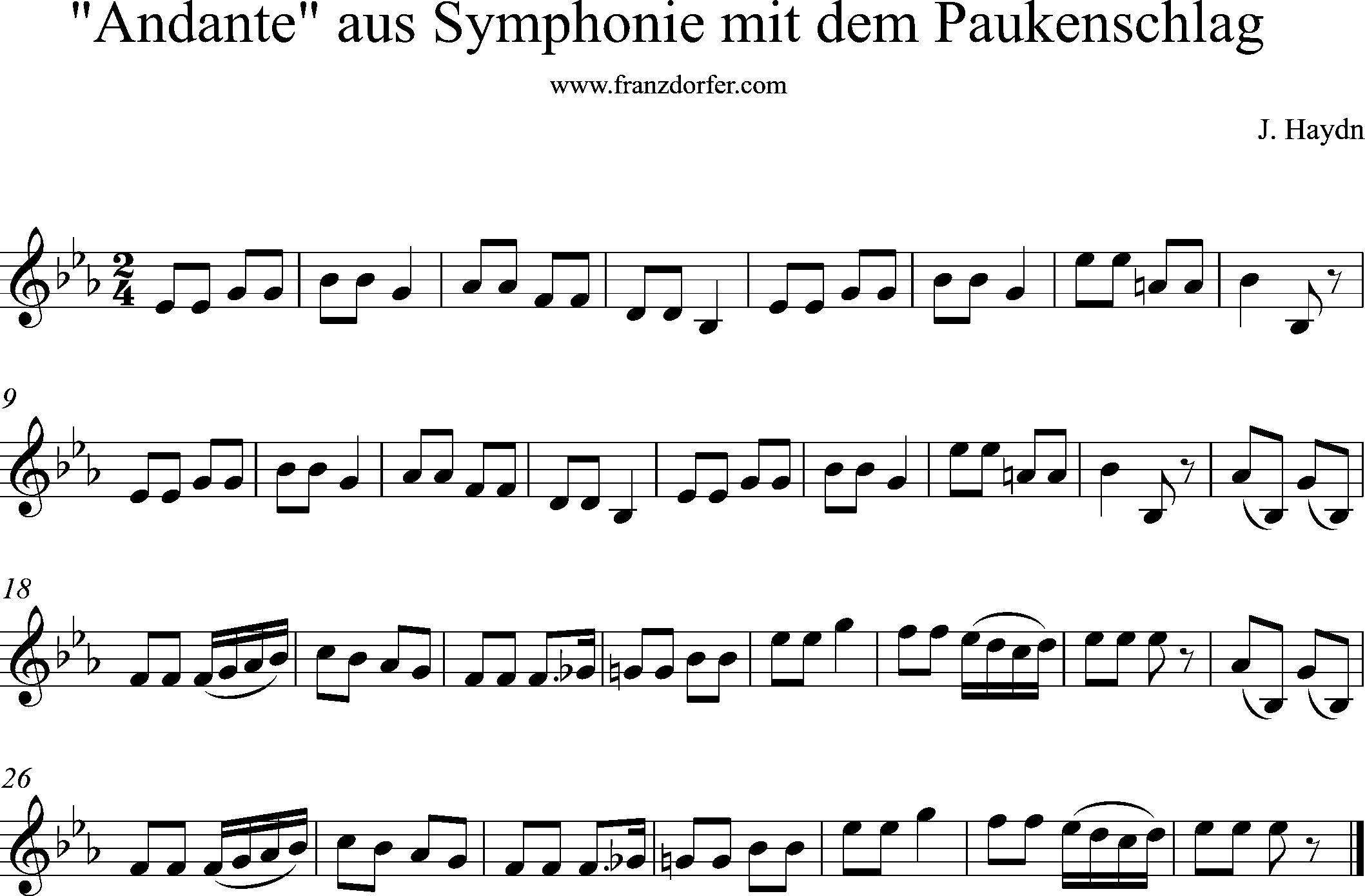Andante, Sinfonie mit dem Paukenschlag, Eb-Dur